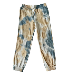 LOVE FIRE, Tie Dye Joggers Sweatpants, Peach, Tan & Grey, Lounge, SZ‎ L